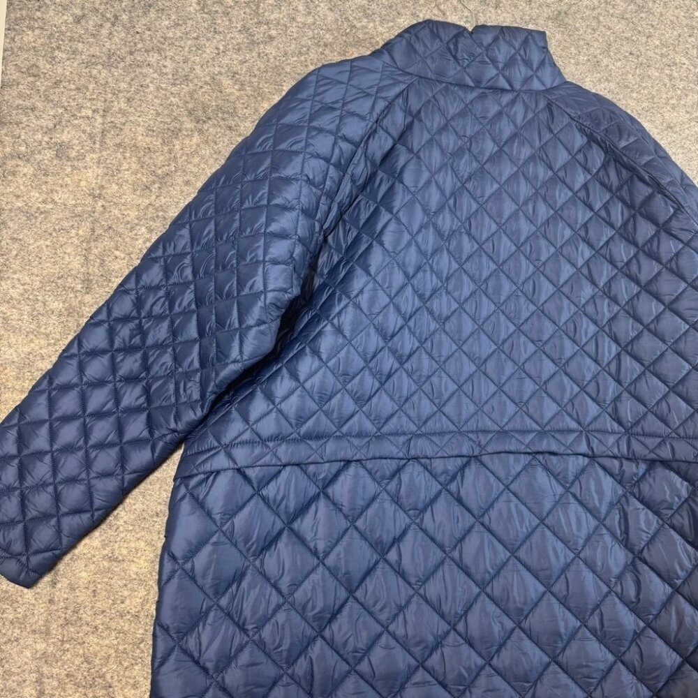 Athleta Navy Blue Quilted Whisper Featherless Jacket Full Zip Coat Performance - Picture 13 of 14